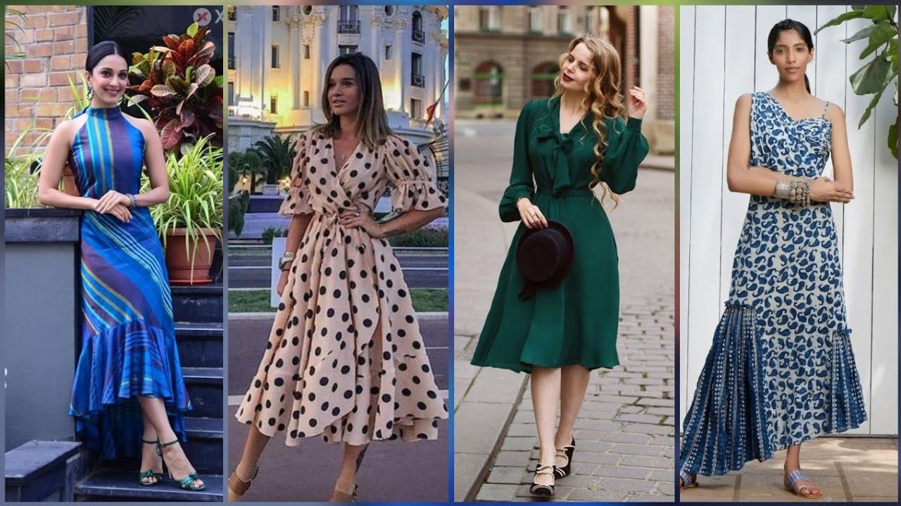 Latest Midi Dress Design 2023/Latest One Piece Dress Design