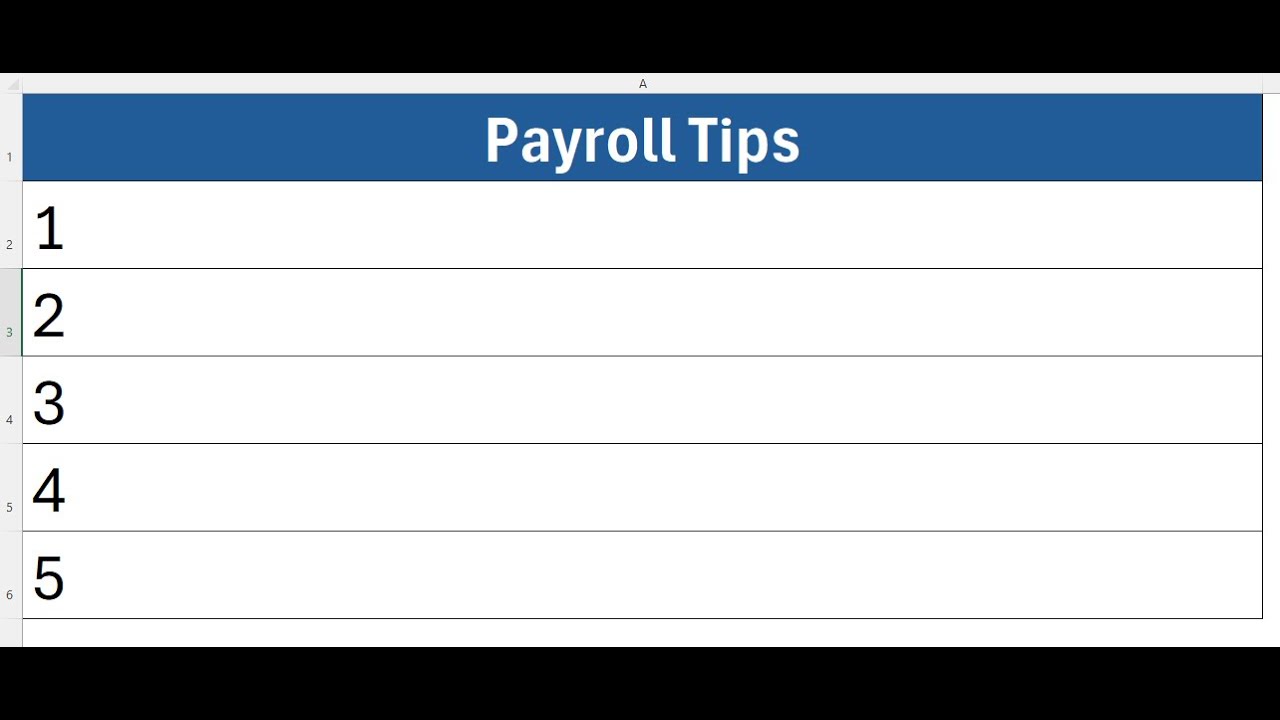 Top 5 Payroll Tips