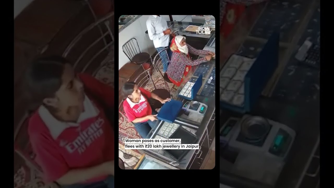 Viral Video: Woman Posing as Customer Flees Jaipur Jewellery Shop With ₹20 Lakh Gold Rings, Caught
