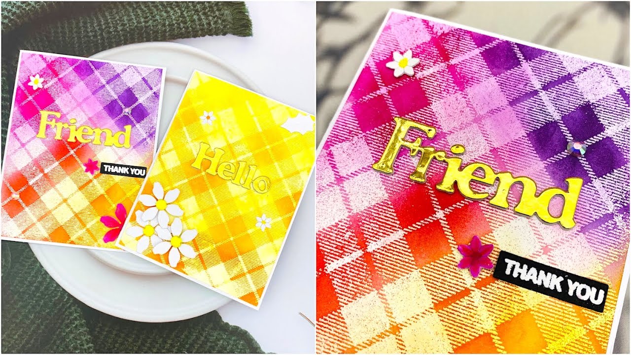 Deep-textured Fabric Background Technique #cardmaking #alinacraft #alinacutle