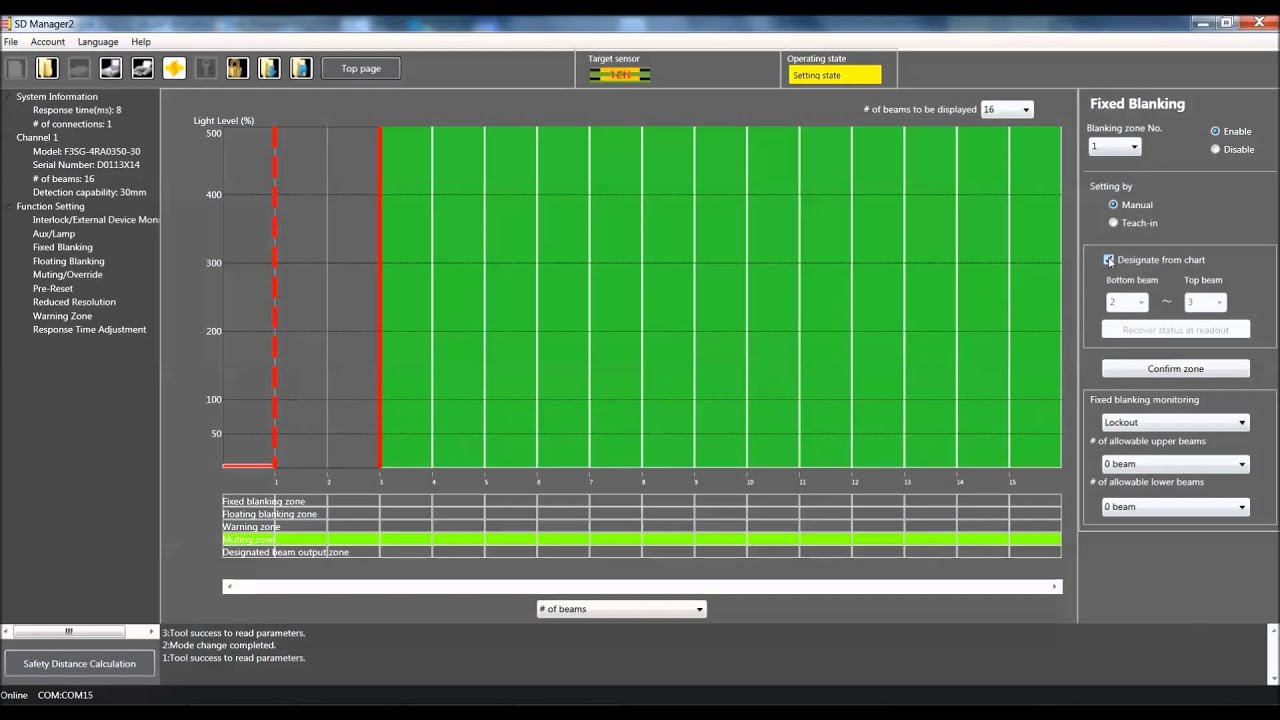 OMRON F3SG Light Curtain Fixed Blanking Using SD Manager2 Software