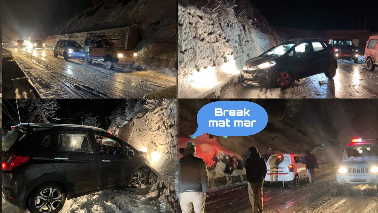 Sliding cars on black ice near Atal tunnel | Live accidents