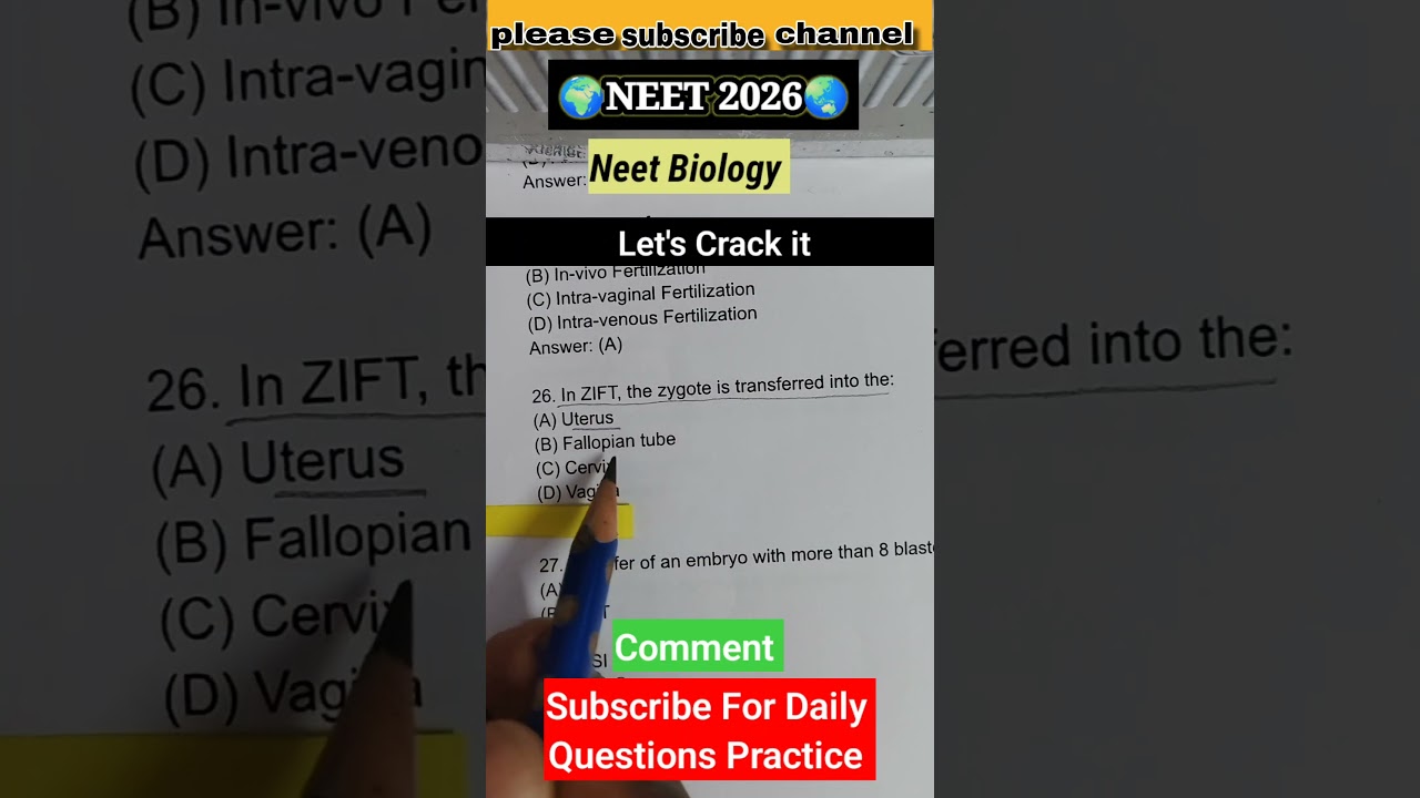 Human Reproduction Neet 2026 Biology questions🎯 