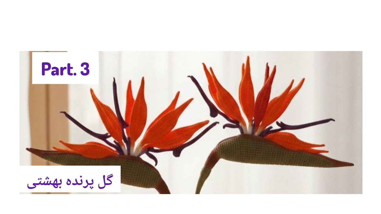 آموزش بافت گل پرنده بهشتی | Bird of Paradise Crochet Flower Tutorial (قسمت سوم)