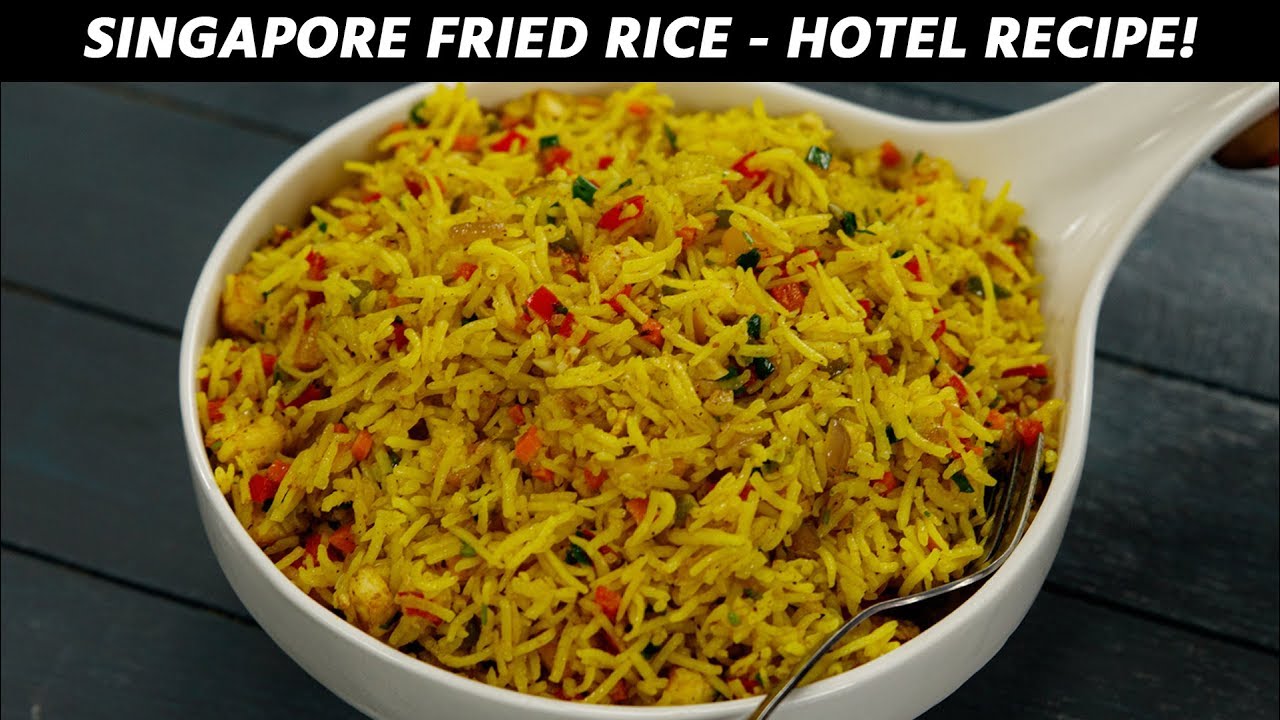 Singapore Fried Rice - Hotel Recipe Veg Singapuri Fry Rice CookingShooking
