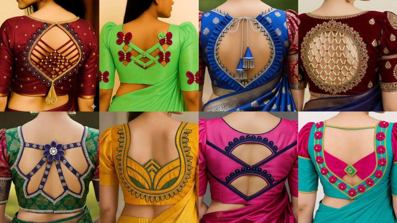 खूबसूरत ब्लाउज डिज़ाइन / Latest Blouse back Nack Designs / Latest Blouse Designs 
