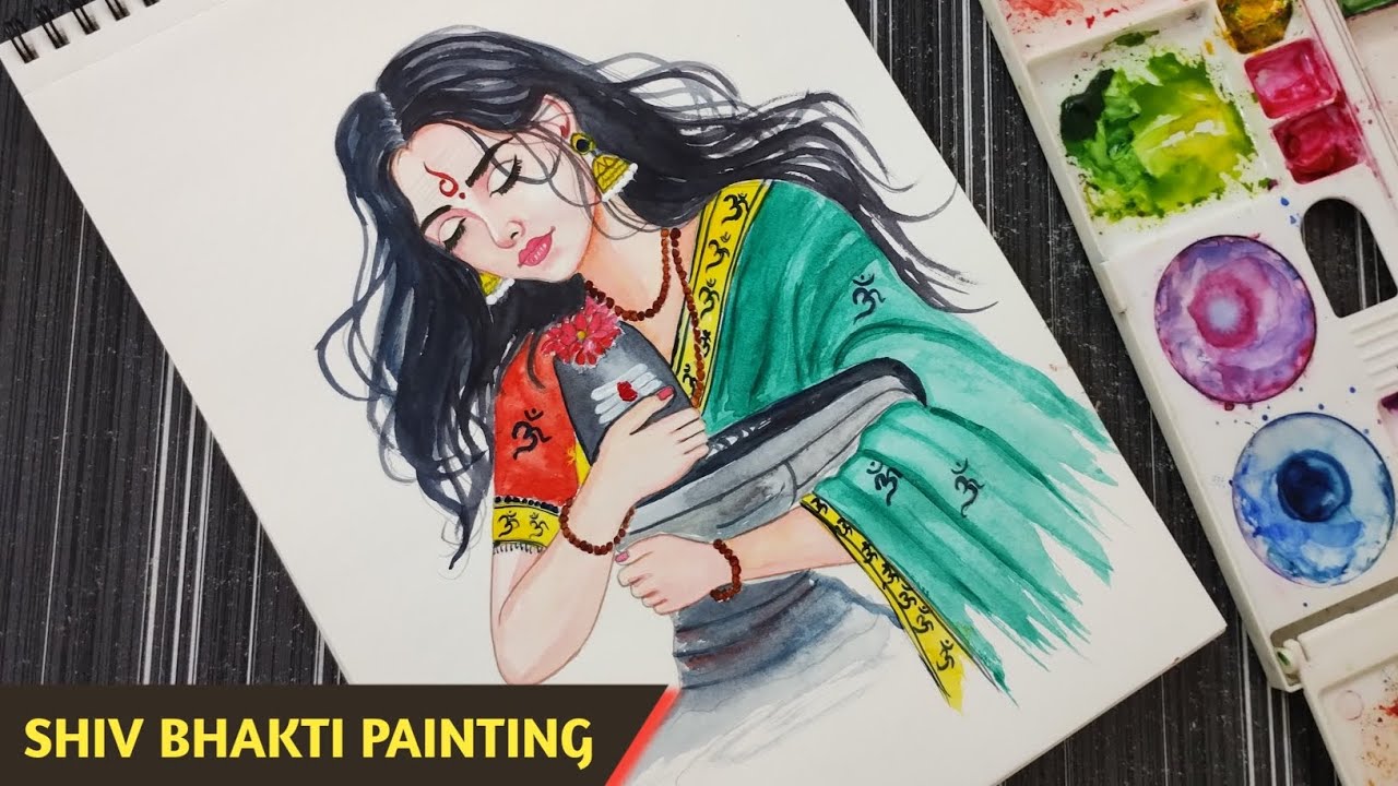 Shiv Bhakti Painting | Easy Lord Shiva Drawing,colour, Mahadev Art 🕉️ #LordShiva #BhaktiArt #Mahadev