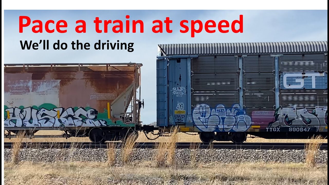 Pacing a Union Pacific freight train at speed