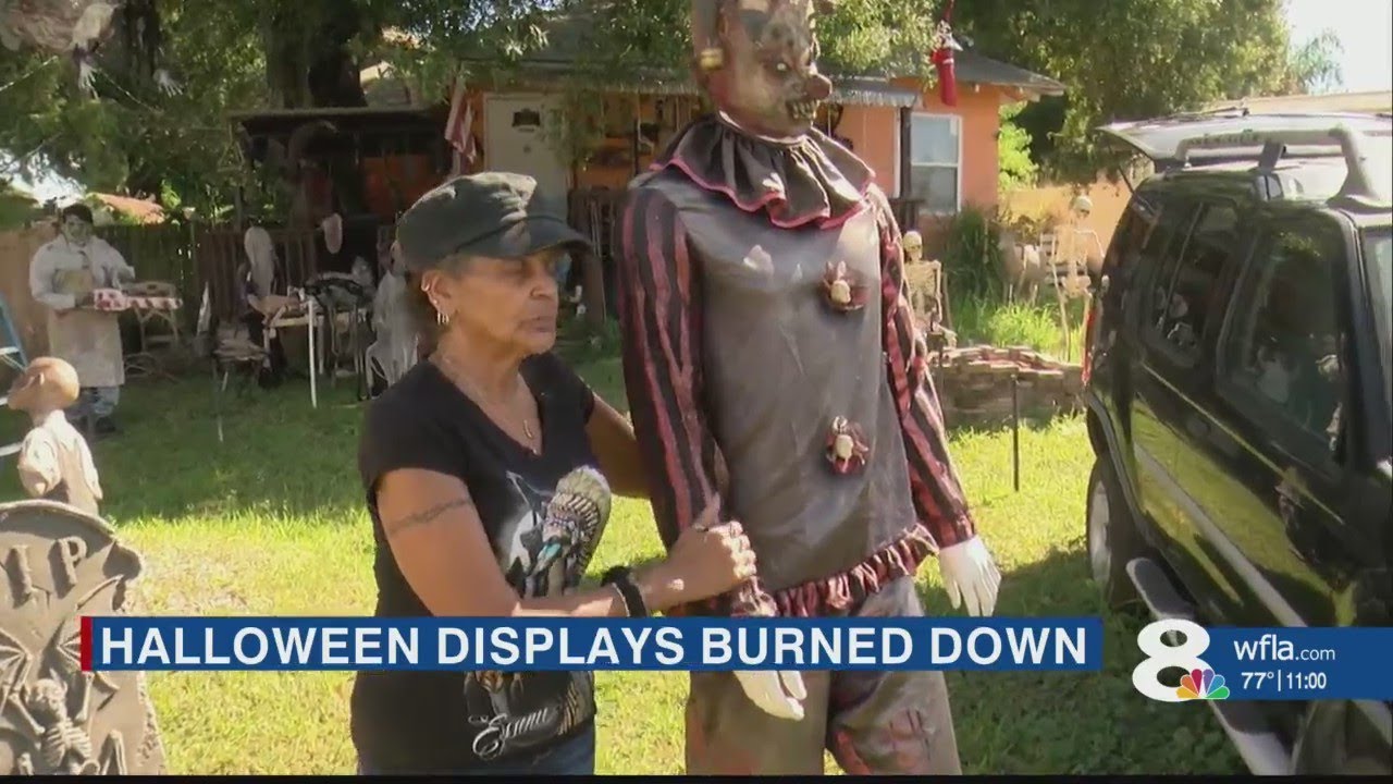 ‘It just breaks my heart:’ Halloween animatronic displays burn to the ground at St. Pete home