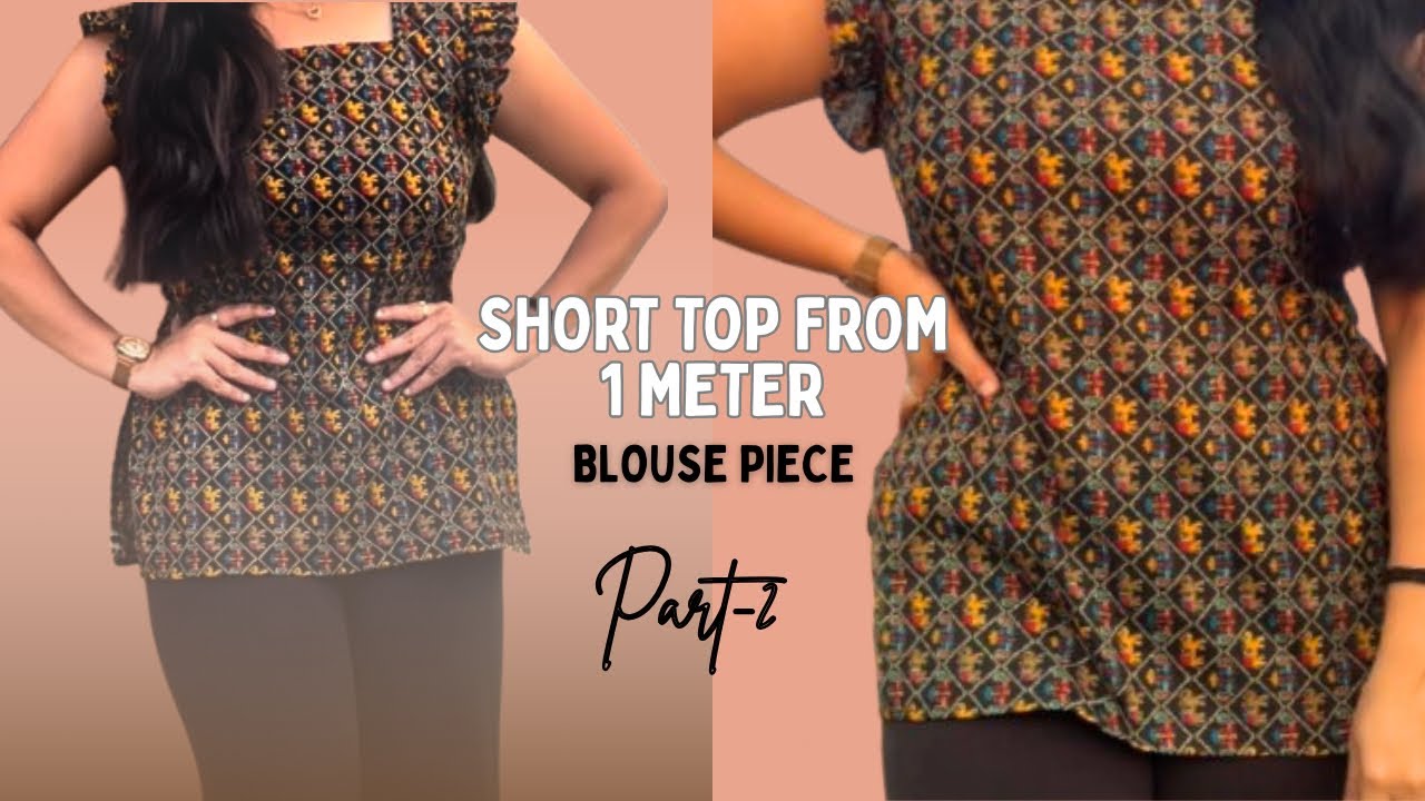 Short kurti from 1 meter blouse piece || Sewing || Easy ga ela stitch cheseyandi.