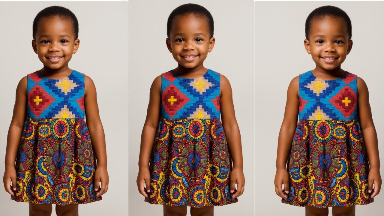 Funda ukusika nokuthunga ingubo yengane.. How to cut and sew a dress for 4 to 5 years girl... 👗