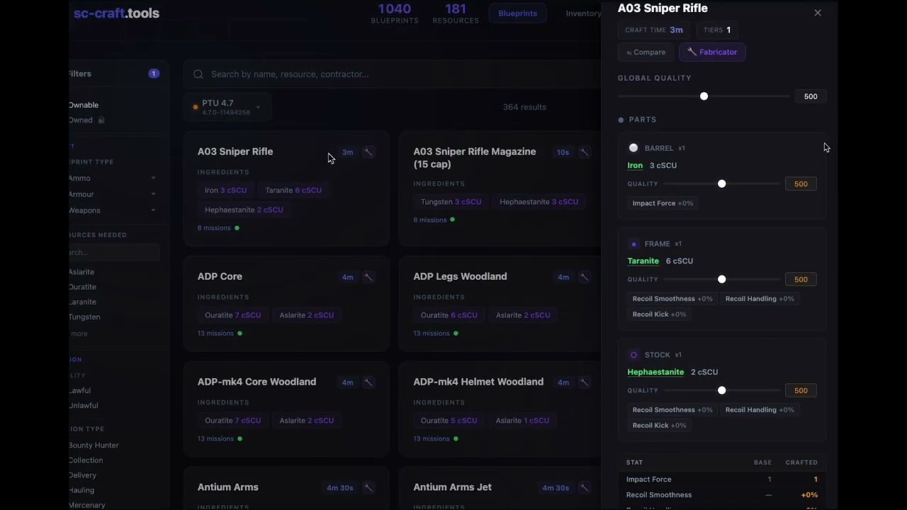 sc-craft.tools &mdash; Free Crafting Tool for Star Citizen