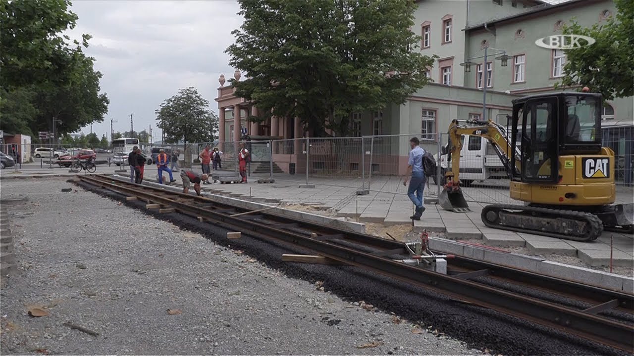 Straßenbahn Naumburg Verlängerung Gleise bis vor Hauptbahnhof