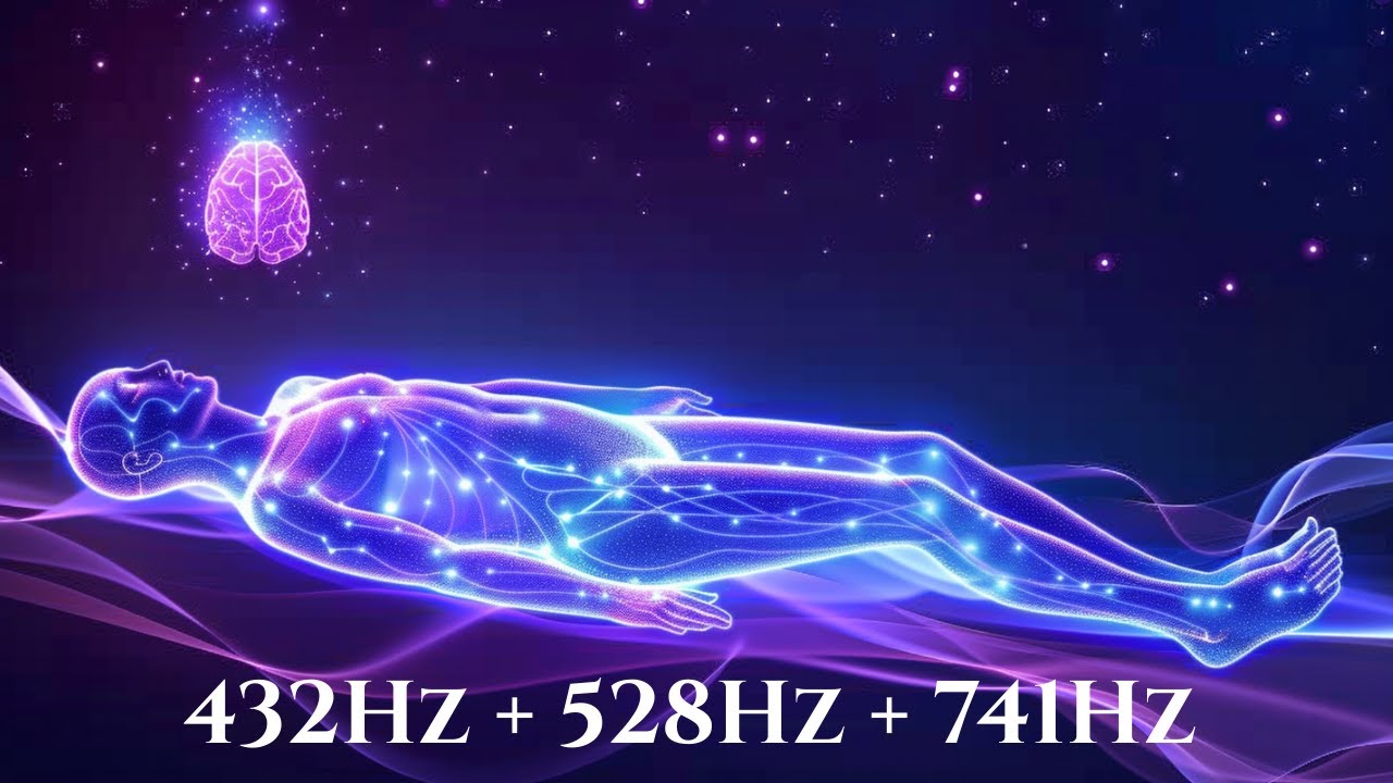 432Hz + 528Hz + 741Hz | The DEEPEST Healing Sleep: Whole Body Regeneration, Relieve Stress