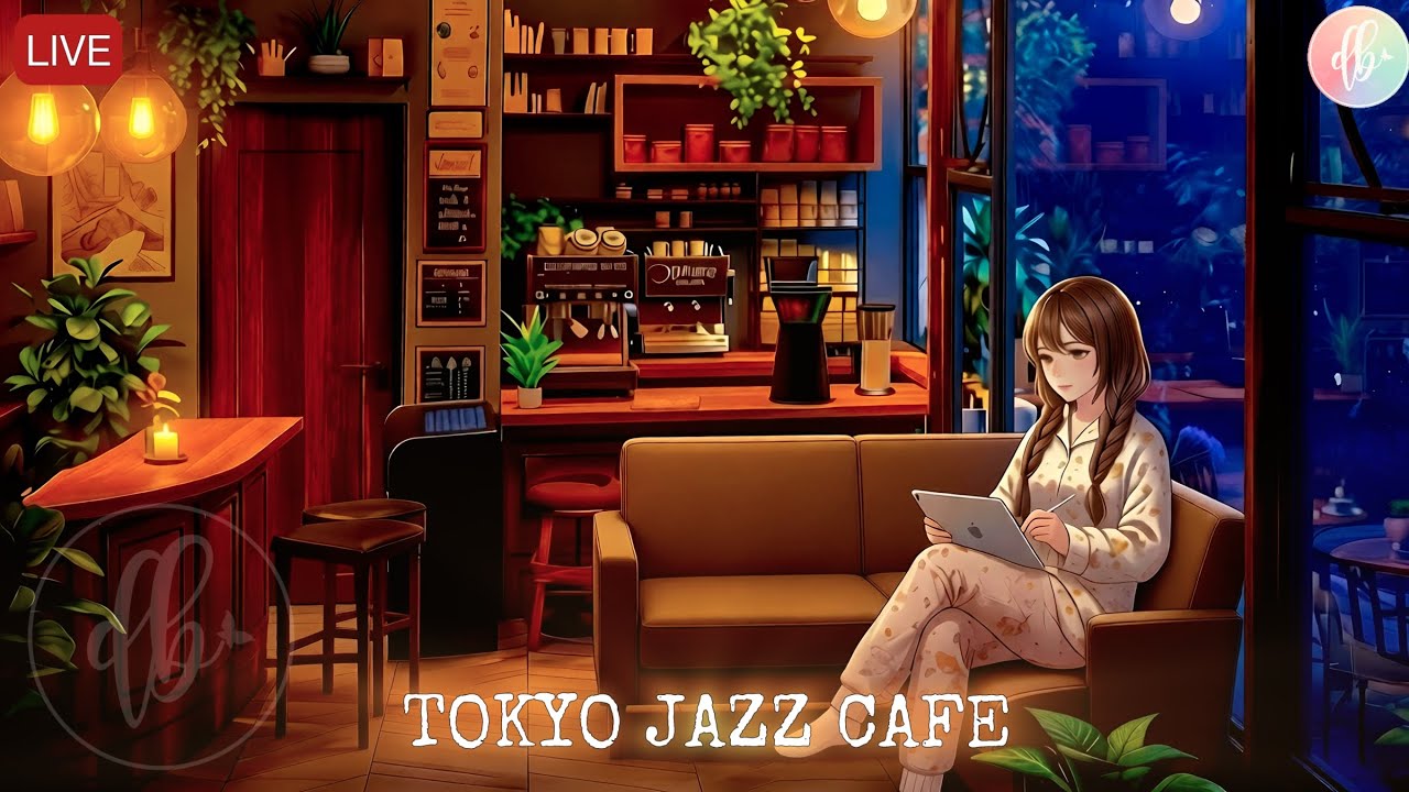 24/7 Lofi Jazz ☕ | Tokyo Café Night Vibes | Calm Music for Focus & Sleep