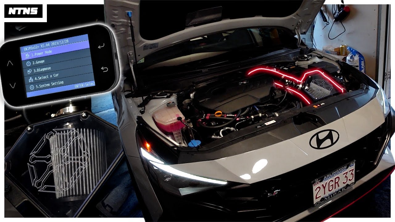 INTAKE & TUNE for the Hyundai Elantra N! SXTH Element CPLT Intake, Turbo Inlet, & EK1 Mini INSTALL!