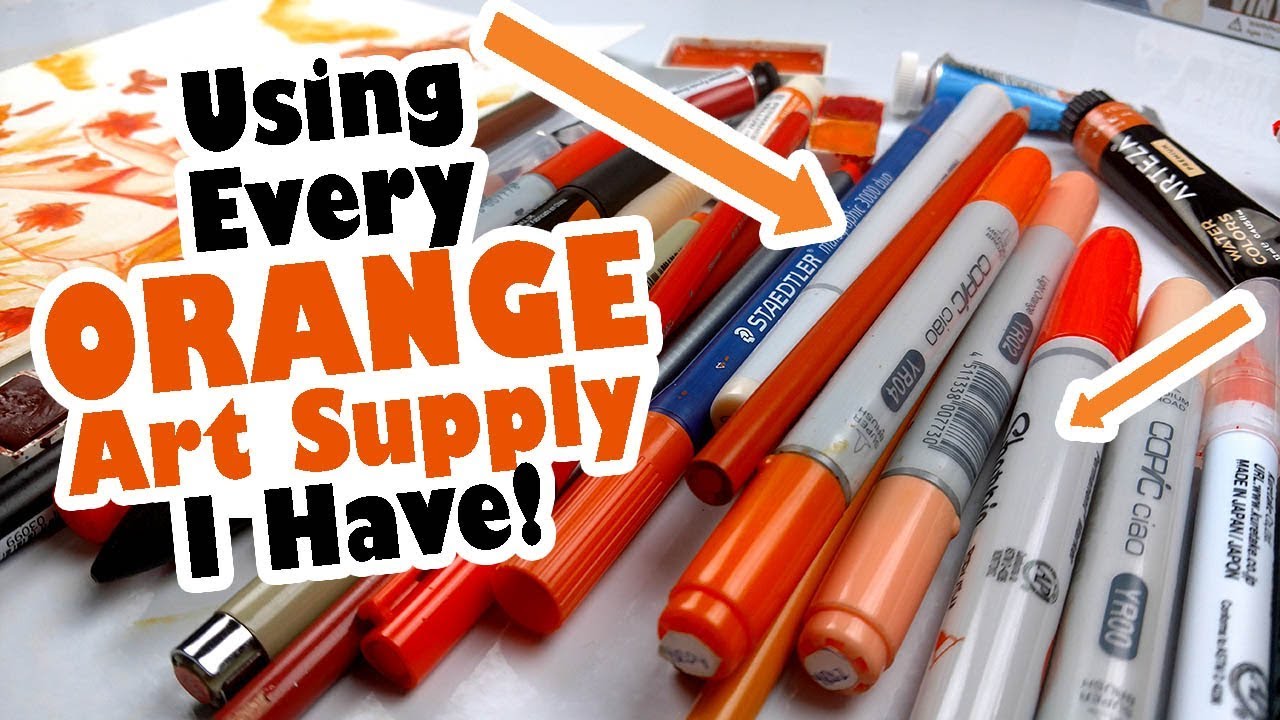 Drawing with ONLY ORANGE ART SUPPLIES!?