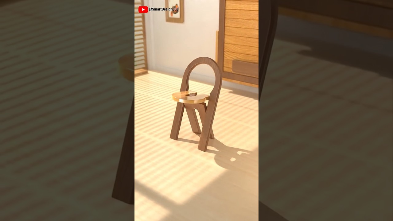 Solid wood folding stool design#furnituredesign