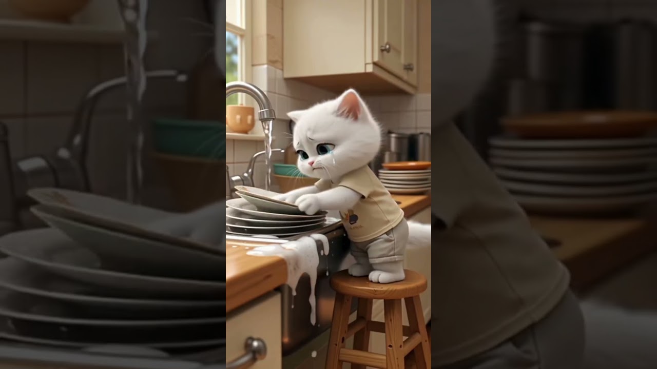 Emotional Cat Family Story The Mean Maid Cute Kitten  