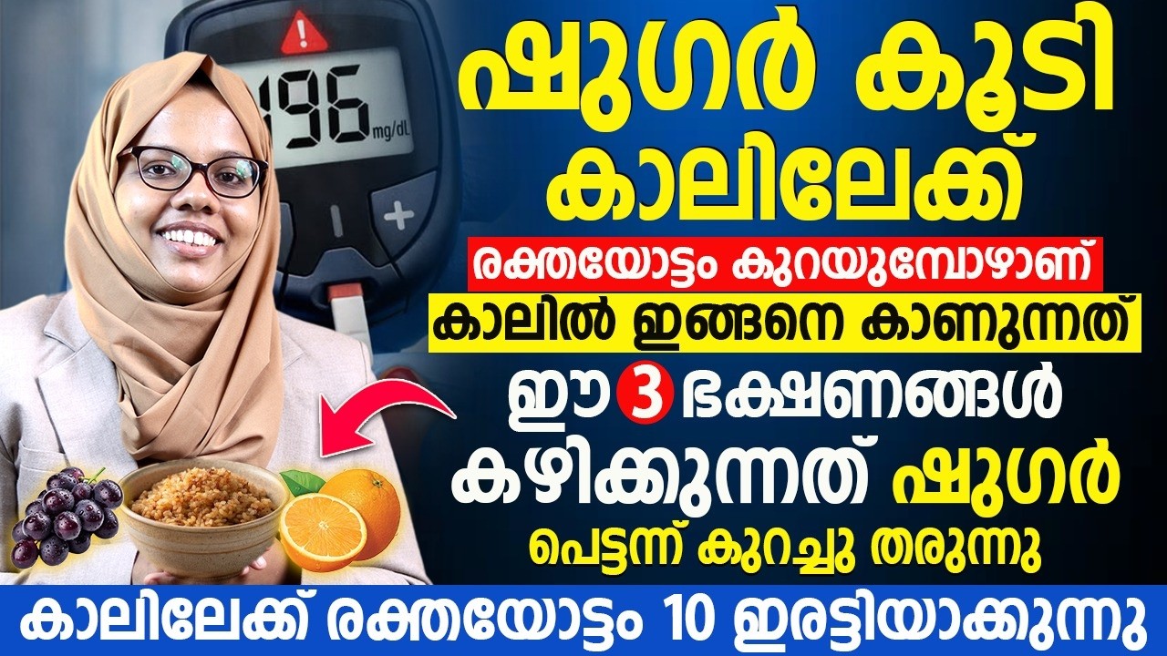 ഷുഗർ കൂടുമ്പോൾ കാലിൽ ഇങ്ങനെ കാണുമോ? 😱 ഈ 3 ഭക്ഷണം ഷുഗർ പെട്ടന്ന് കുറക്കും, രക്തയോട്ടം 10 ഇരട്ടി!