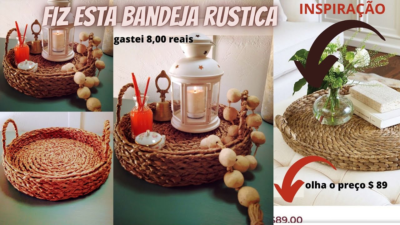 Como fazer uma bandeja de palha fake,