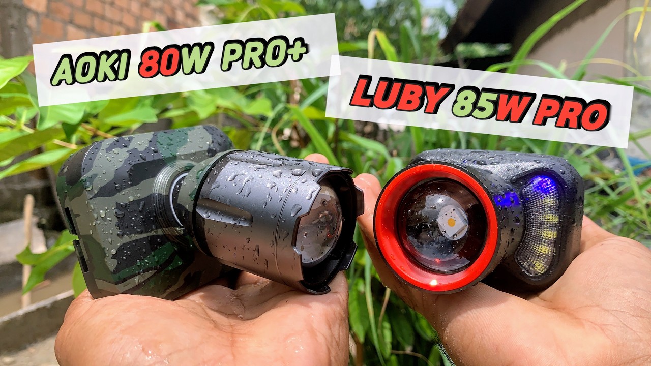 SENTER KEPALA ZOOM LUBY 85W PRO VS AOKI 80W PRO+ versi paling terang
