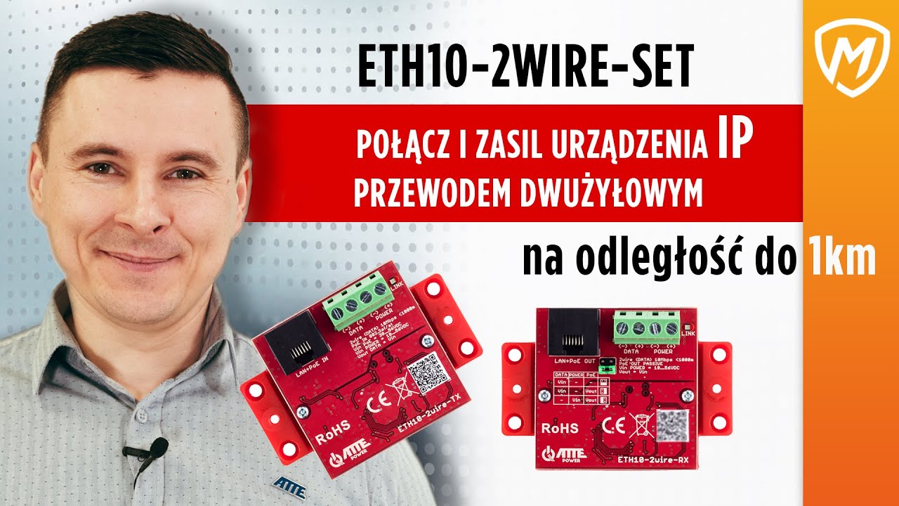 ETH10 2WIRE SET - Podłącz i zasil urządzenie IP PoE na jednej parze przewodu.