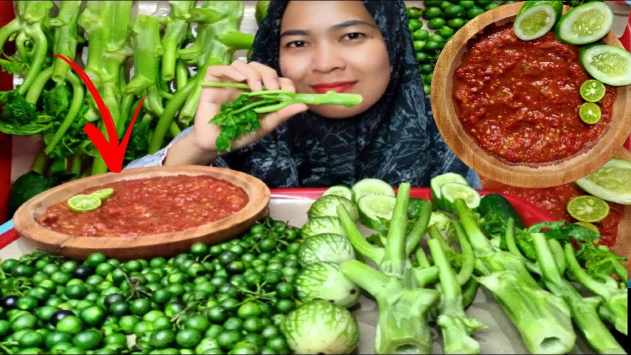 CUKUP 3 LALAP‼️MUKBANG LEUNCA,TERONG, BATANG PEPAYA, SAMBAL TERASI