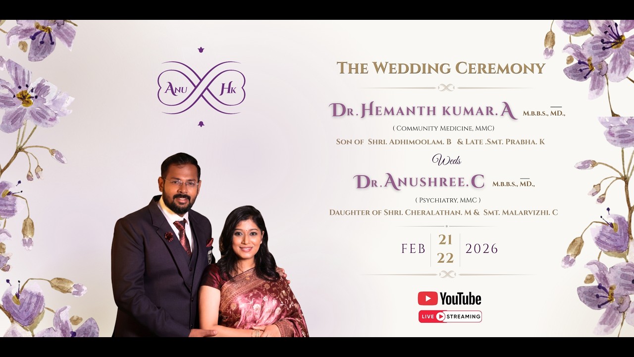 Dr. Hemanth Kumar ❤️ Dr. Anusree | Wedding Live | A Divine Union