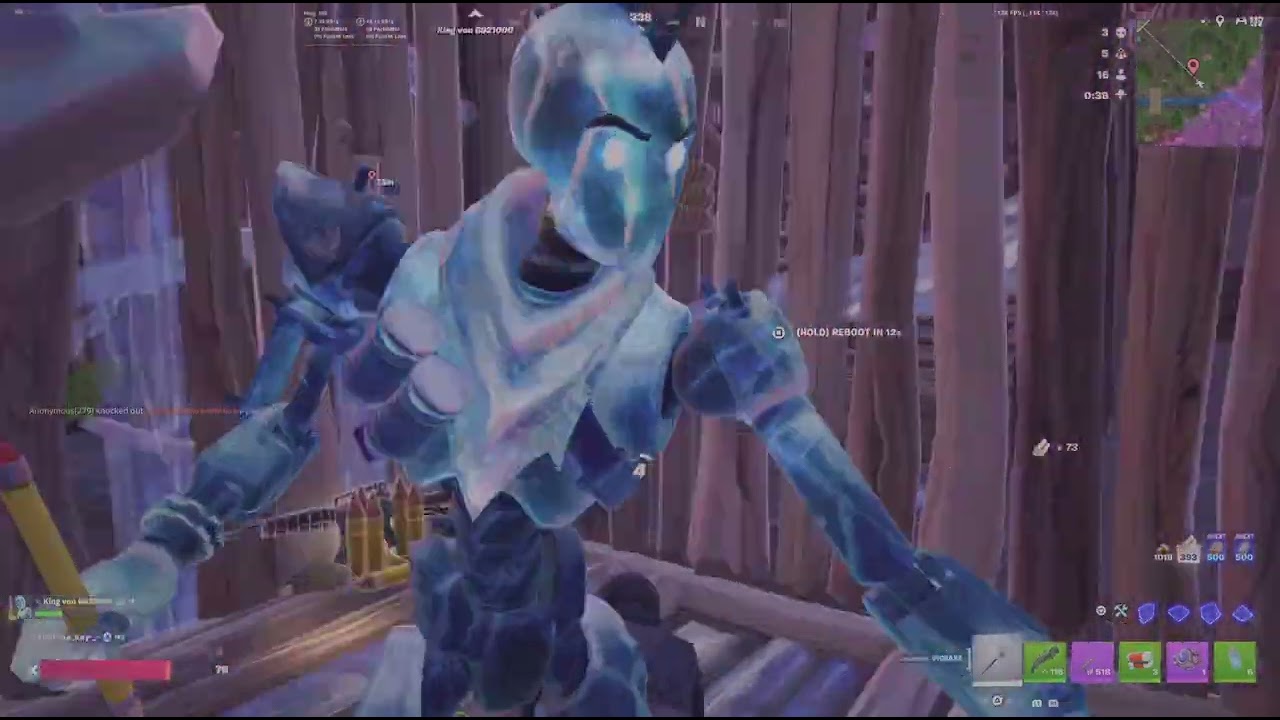 Playing fortnite.