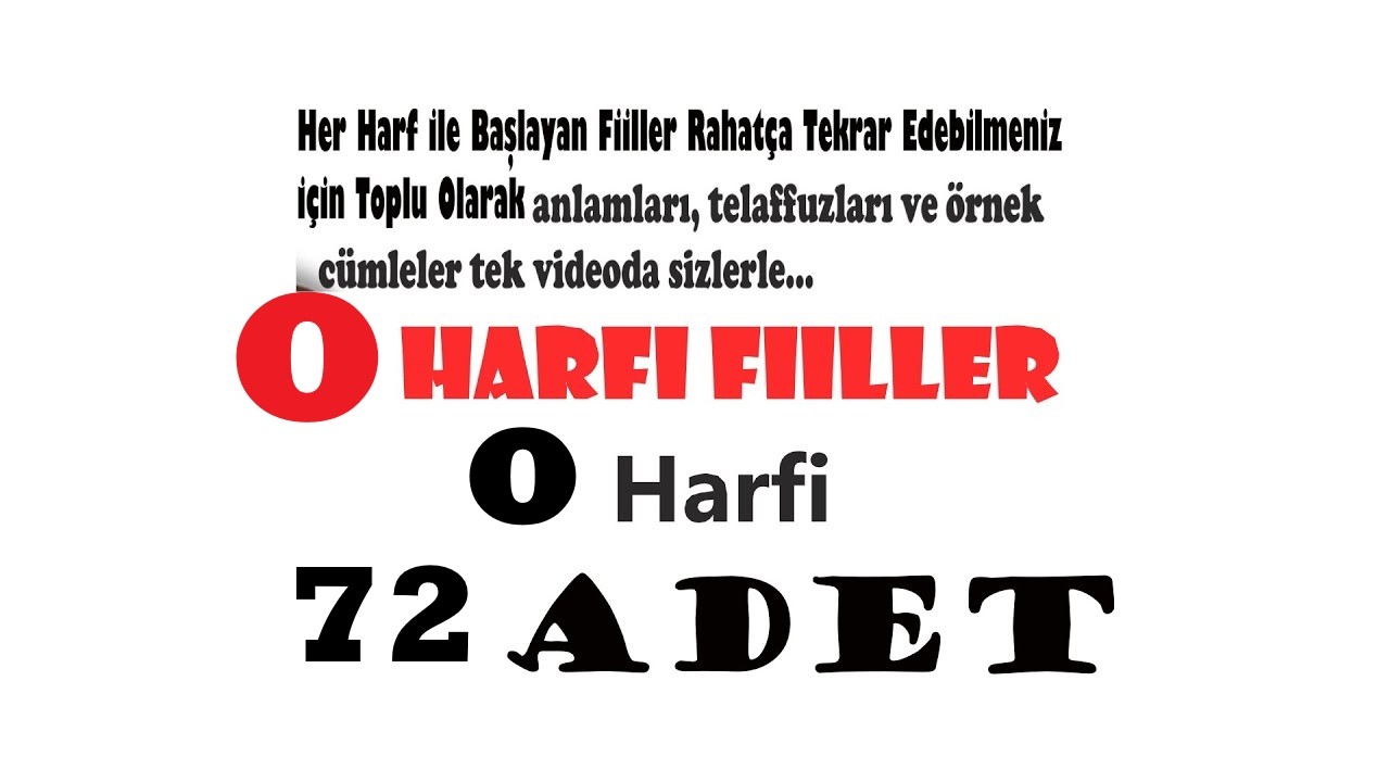 İngilizce Fiiller O Harfi 72 Adet Kelime, Anlamı, Telaffuzu ve Örnek Cümlelerle Tek Video|#eğitim