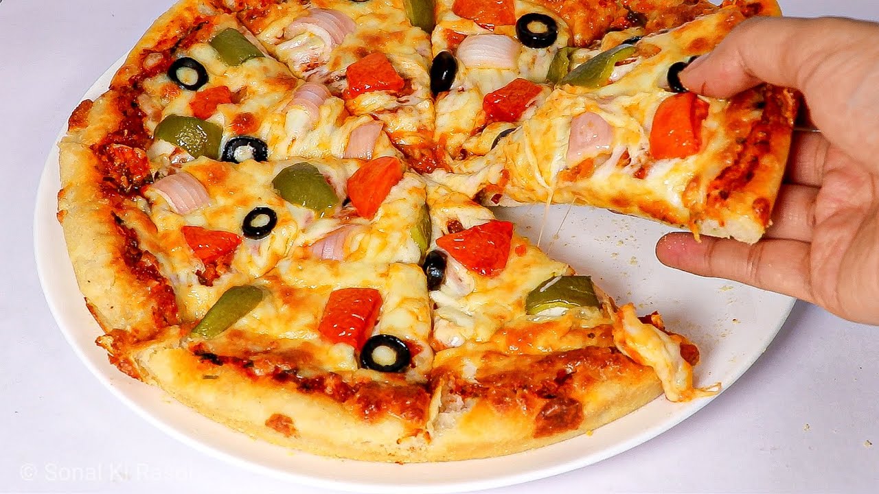 How to make basic 😊Pan Pizza😊at home, STEP by STEP process, पिज़्ज़ा, पिज़्ज़ा सॉस, Sonal Ki Rasoi