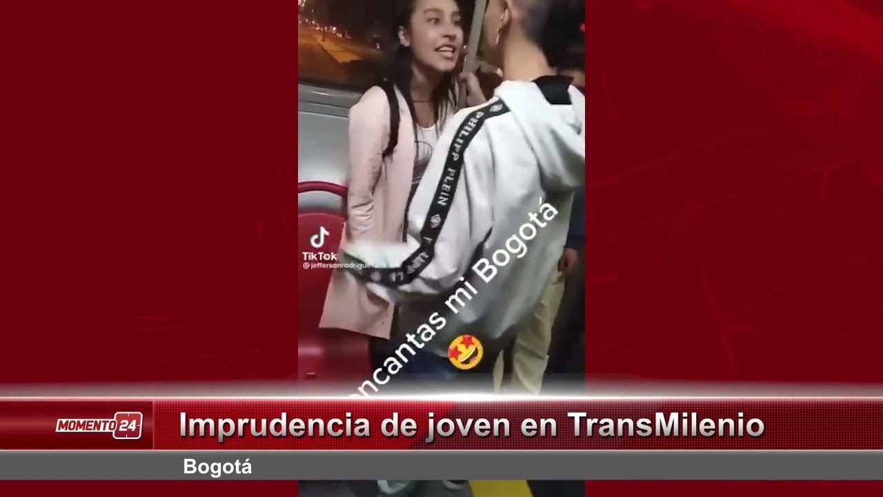 Imprudencia de joven en Transmilenio