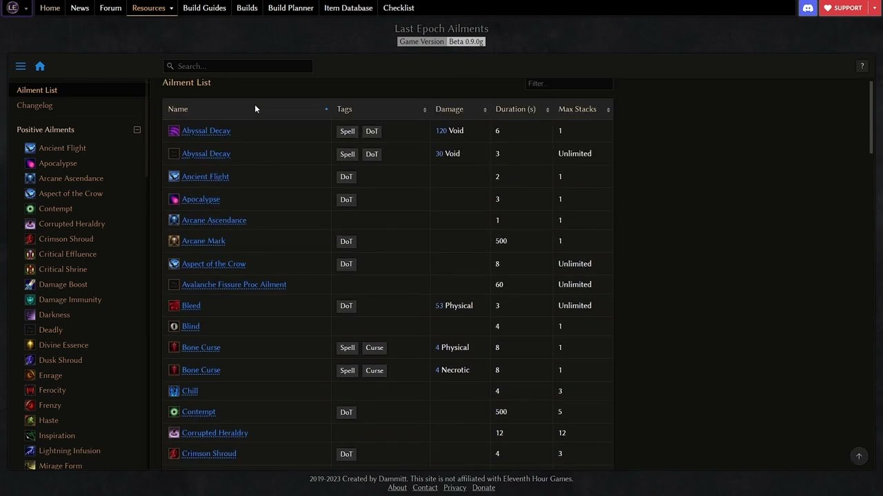 Last Epoch Tipps&Tricks Epoch Tools Seite Schnell & einfach viele Infos zu Last Epoch