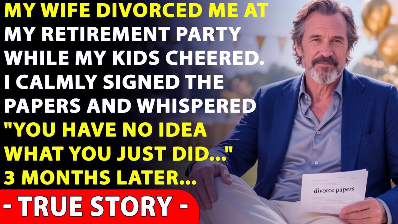 My Wife Served Divorce Papers At My Retirement Party While My Kids Clapped. NOW They Begged Me Back