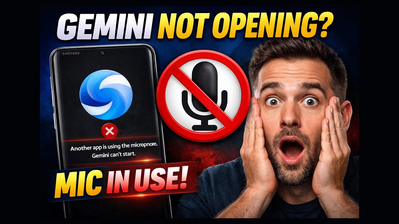 Hey Google Does not Open Gemini. Another App is using the mic so Gemini can't start