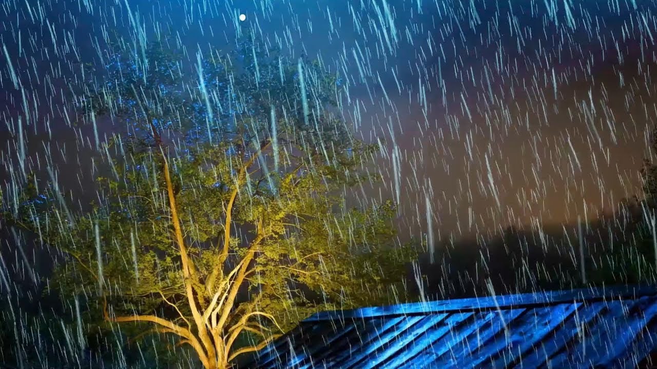 Drift into Peaceful Sleep on a Rainy Night 🌧️ Torrential Rain & Thunderstorm at a Cozy Forest Cabin