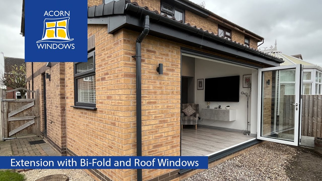 House extension with bifold door and two roof windows