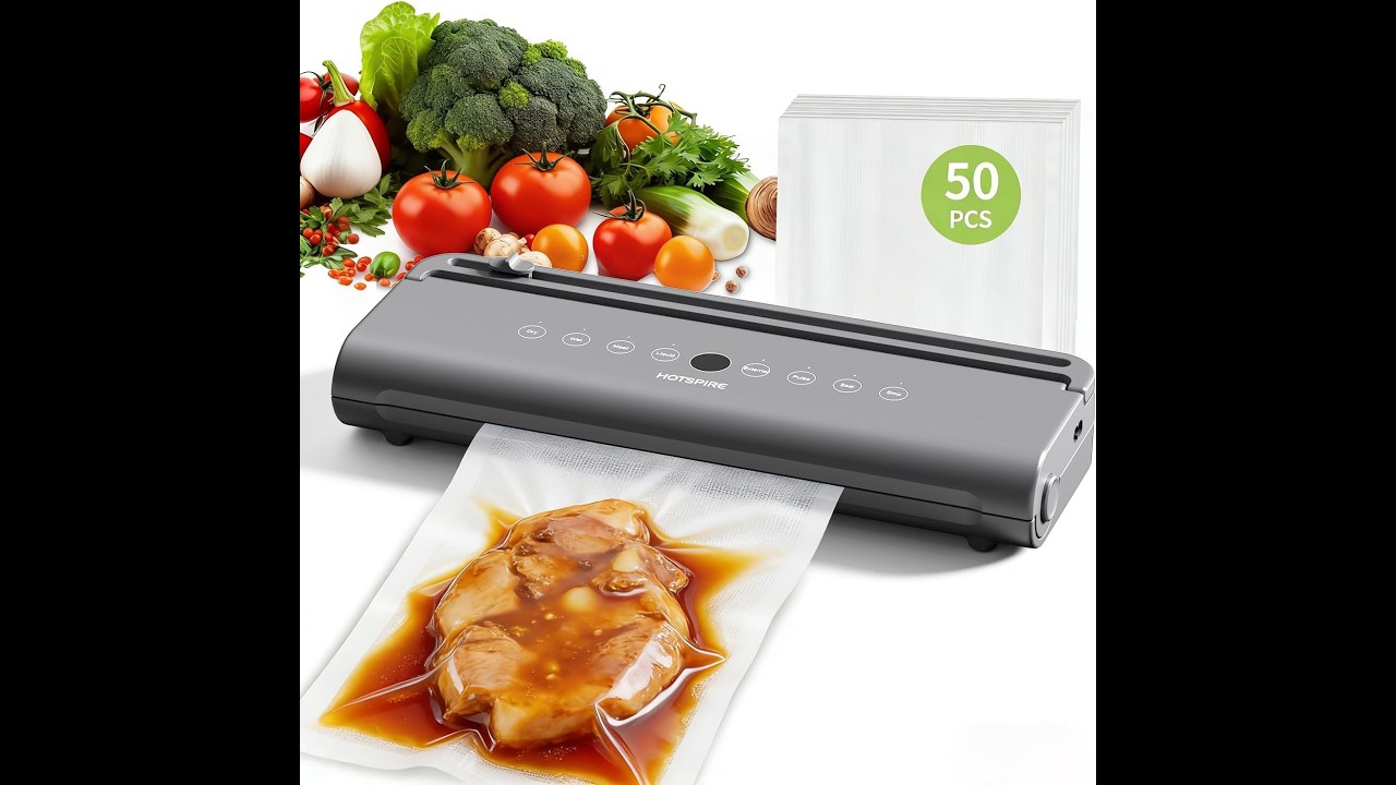 Food Vacuum Sealer Machine, Powerful & Continuous Vacuum Sealing for Kitchen Storage