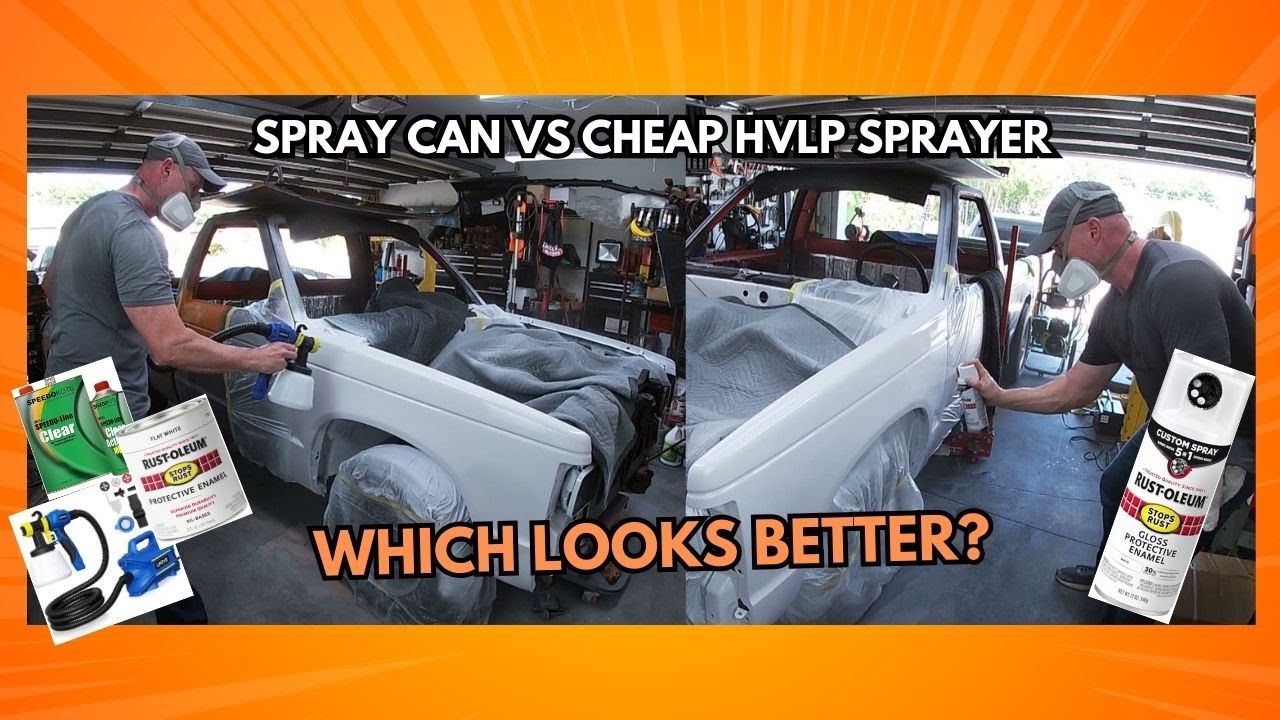 Rustoleum paint job competition! $50 HVLP Spray Gun vs 5 n 1Spray Can. Who wins?