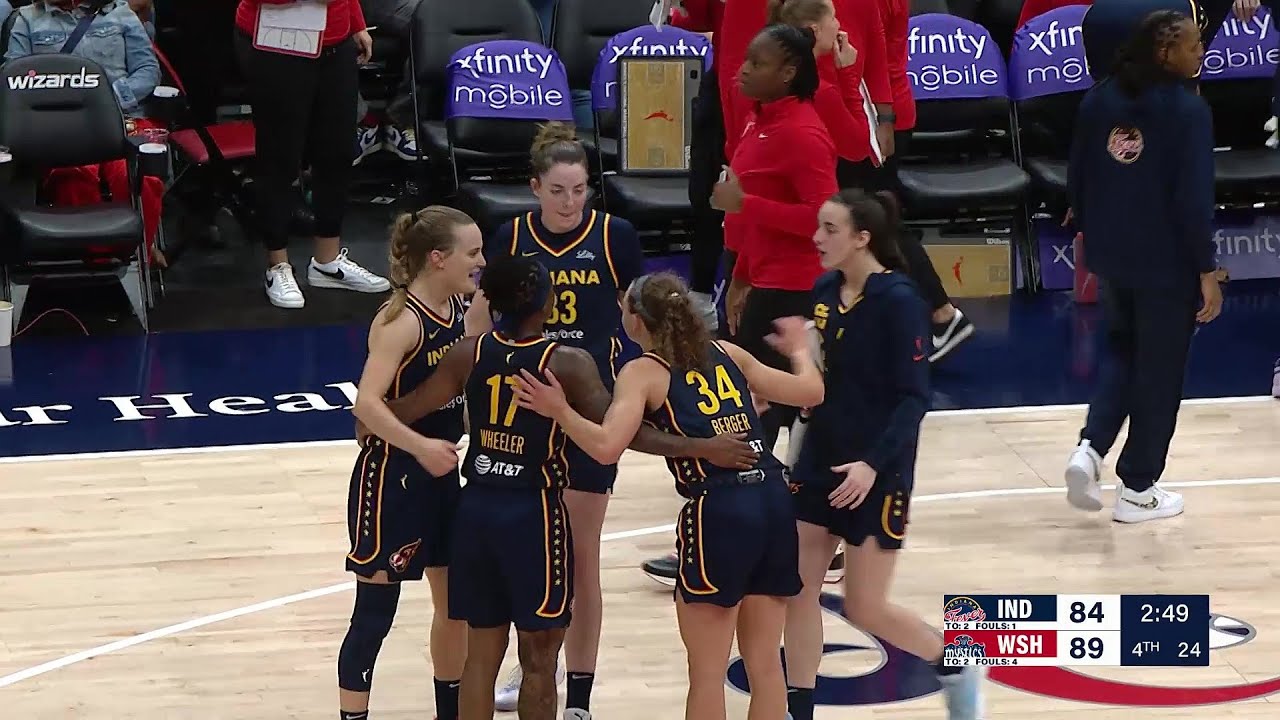 LAST 5min: Indiana Fever vs Washington Mystics WNBA basketball | Caitlin Clark, Aliyah Boston