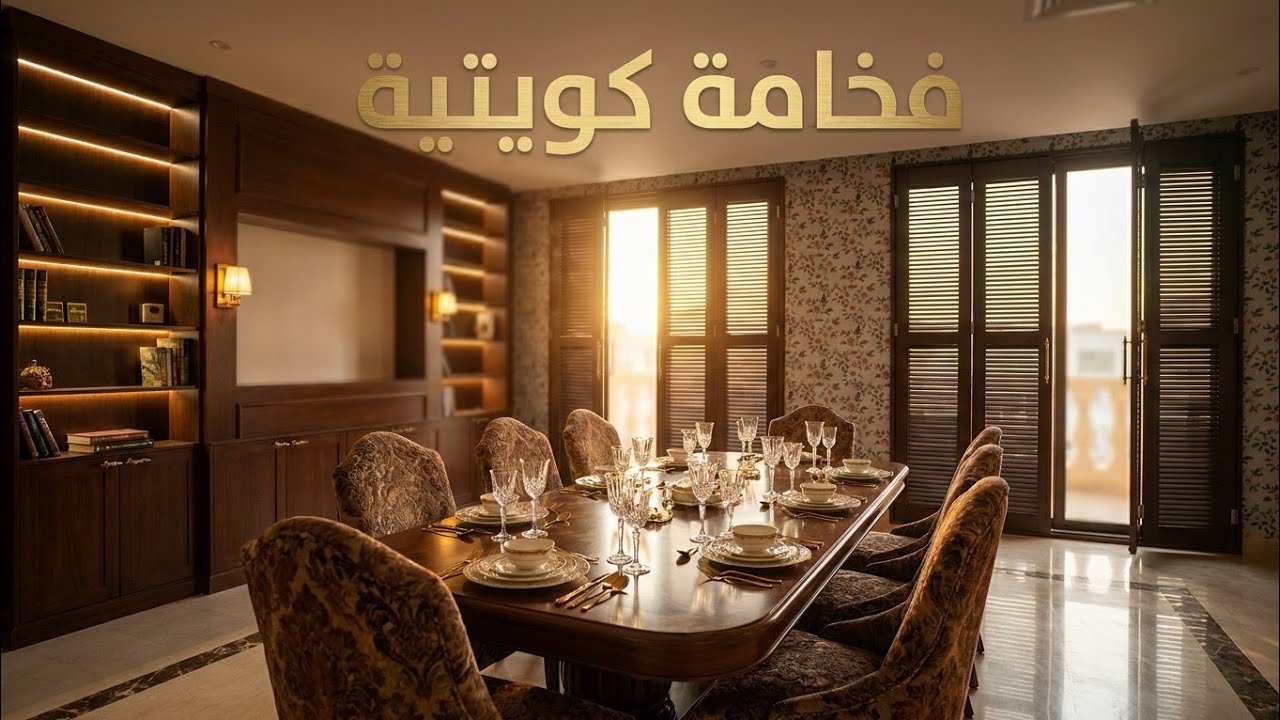 تصميم حائط تلفزيون مودرن + شيش بلكونة + سفرة مودرن الكويت  #design  