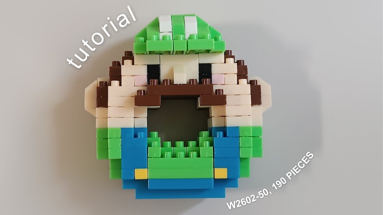 How to Build Luigi Step by Step Donut Bricks Tutorial W2602-50 (190 Pieces) Bricks Make a Wise Life