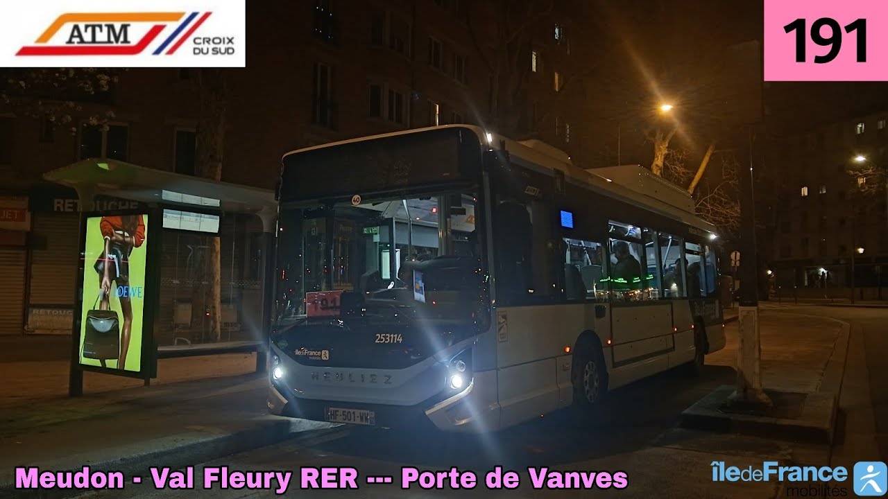 Bus 191 ATM - GX137 L GNV N°253114 Meudon - Val Fleury RER --- Porte de Vanves