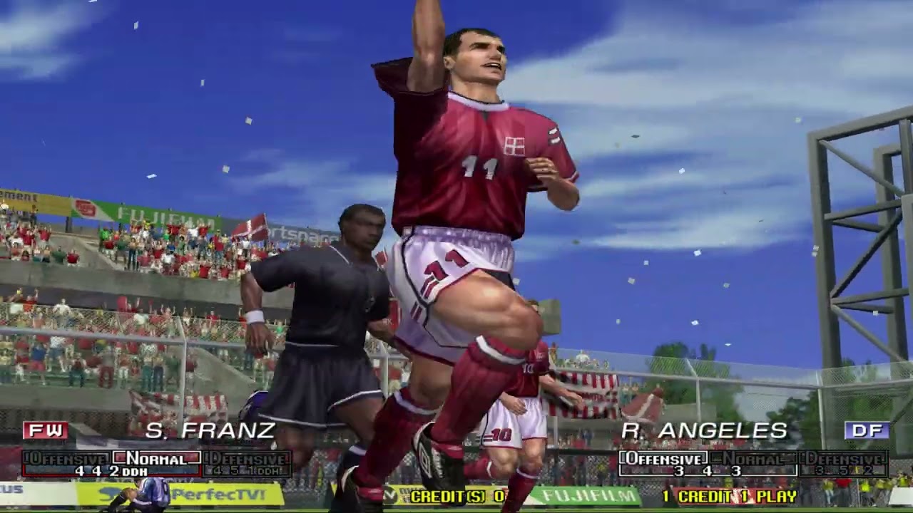 Virtua Striker 2002 - Denmark Complete Playthrough Arcade (Ranking Mode)