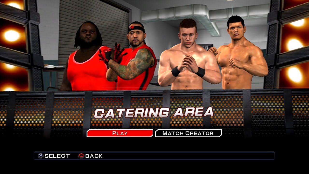 WWE SmackDown VS Raw 2011 PS3 - MVP & Mark Henry VS Ted DiBiase Jr. & Cody Rhodes - Backstage Brawl