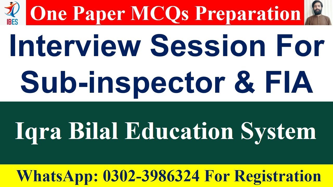 FIA / Sub Inspector Interview Preprations