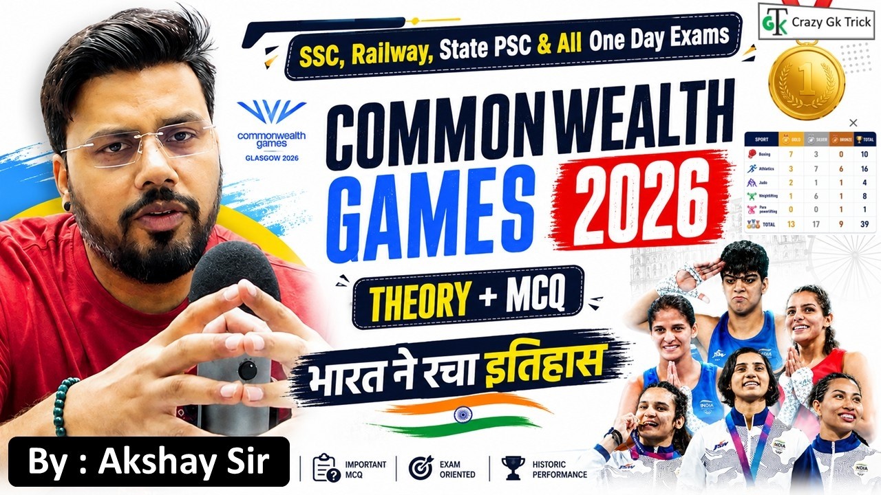Commonwealth Game 2026 | IMP MCQ on CWG 2026 | Current Affairs | Sports | By Akshay Shrivastava