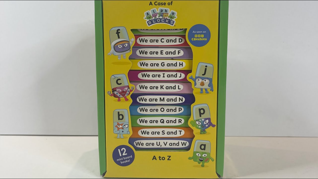 A case of Alphablocks A to Z, 12 mini board books 