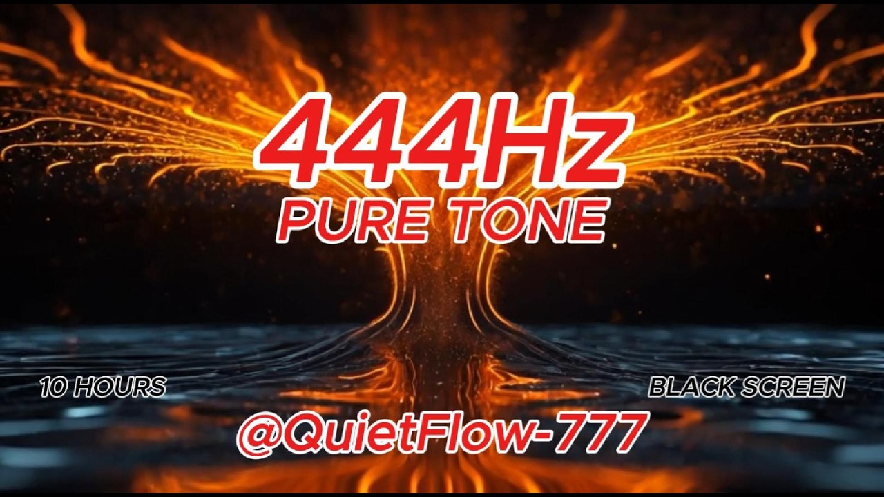 444Hz Pure Tone, Grounding & Stability Frequency, 10 Hrs. Black Screen Meditation, Relaxation, Focus